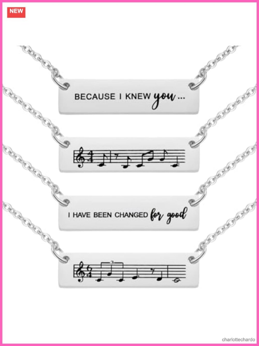 Matching Friendship Necklace Set for 2 Stainless Steel Pendant